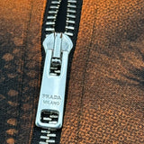 プラダ PRADA トライアングルロゴ総柄ジップアップパーカー UJL40A オレンジ コットン メンズ パーカー