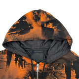 プラダ PRADA トライアングルロゴ総柄ジップアップパーカー UJL40A オレンジ コットン メンズ パーカー