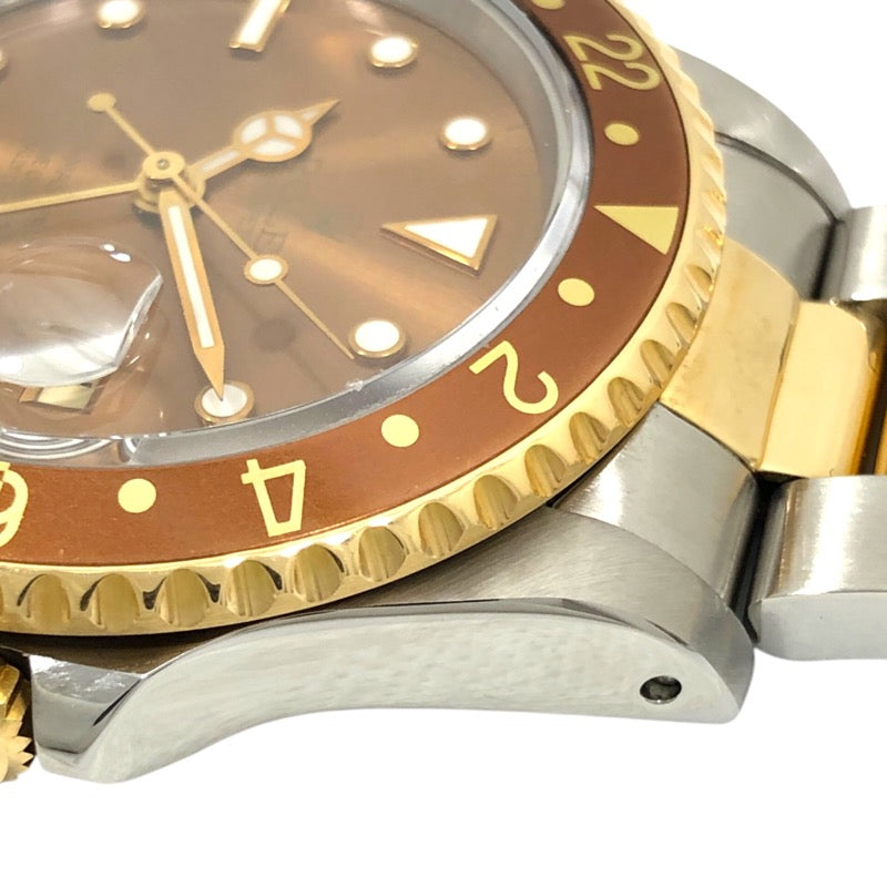ロレックス ROLEX GMTマスター2 S番 16713 ブラウン SS/K18YG メンズ 腕時計