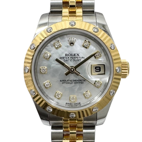 ロレックス ROLEX デイトジャスト ランダム番 179313NG ホワイトシェル SS/K18YG レディース 腕時計