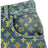 ルイ・ヴィトン LOUIS VUITTON レインボーモノグラムデニムハーフパンツ HOD77W ブルー コットン メンズ ショートパンツ