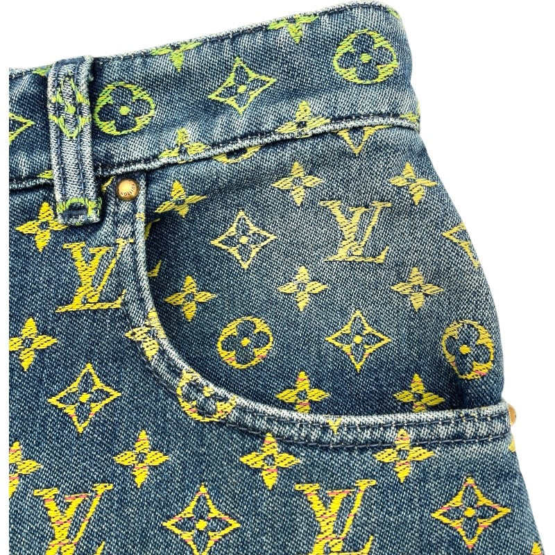 ルイ・ヴィトン LOUIS VUITTON レインボーモノグラムデニムハーフパンツ HOD77W ブルー コットン メンズ ショートパンツ