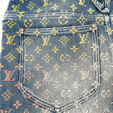 ルイ・ヴィトン LOUIS VUITTON レインボーモノグラムデニムハーフパンツ HOD77W ブルー コットン メンズ ショートパンツ