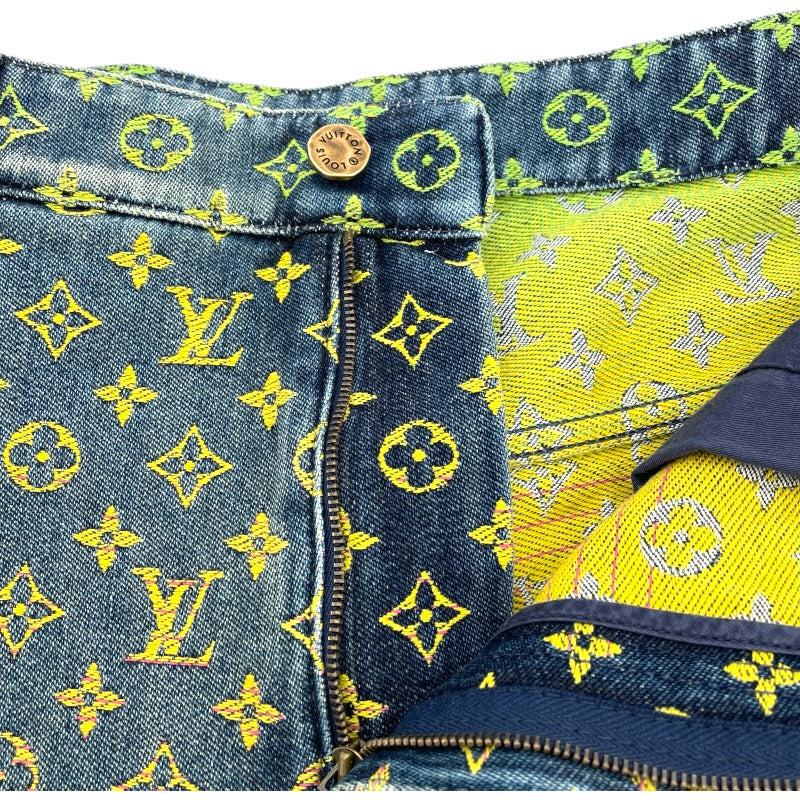 ルイ・ヴィトン LOUIS VUITTON レインボーモノグラムデニムハーフパンツ HOD77W ブルー コットン メンズ ショートパンツ