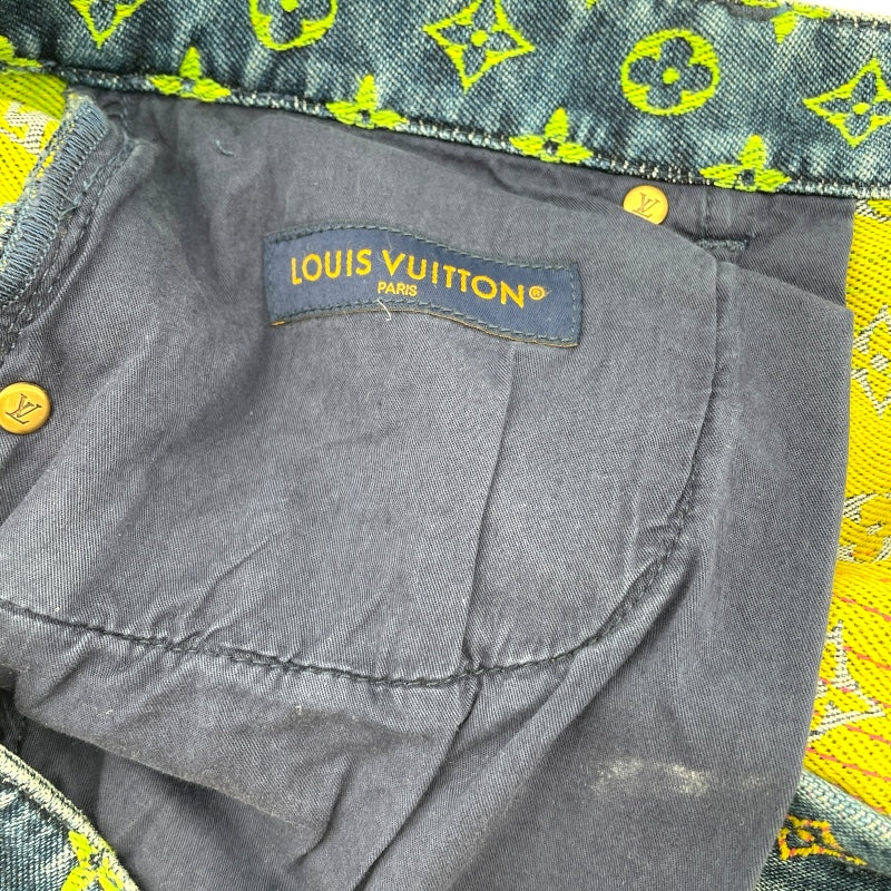 ルイ・ヴィトン LOUIS VUITTON レインボーモノグラムデニムハーフパンツ HOD77W ブルー コットン メンズ ショートパンツ