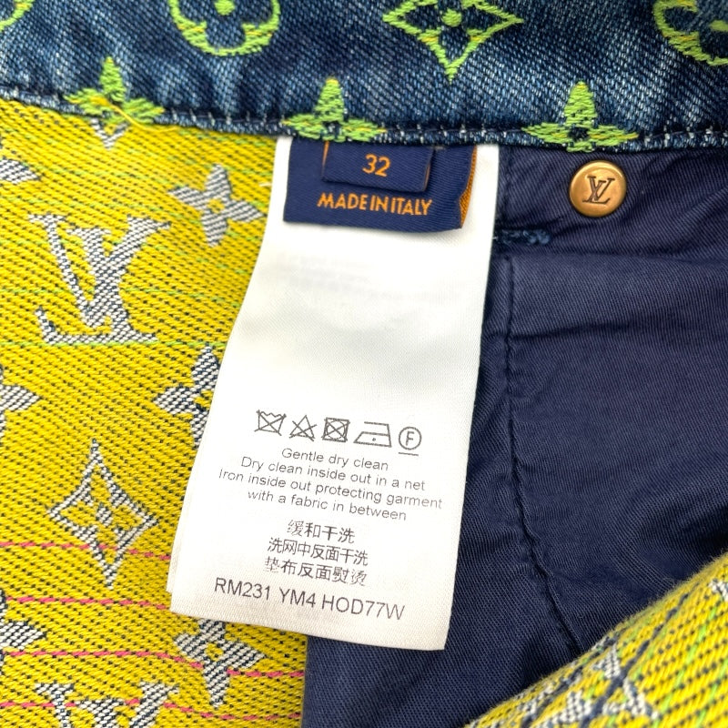 ルイ・ヴィトン LOUIS VUITTON レインボーモノグラムデニムハーフパンツ HOD77W ブルー コットン メンズ ショートパンツ