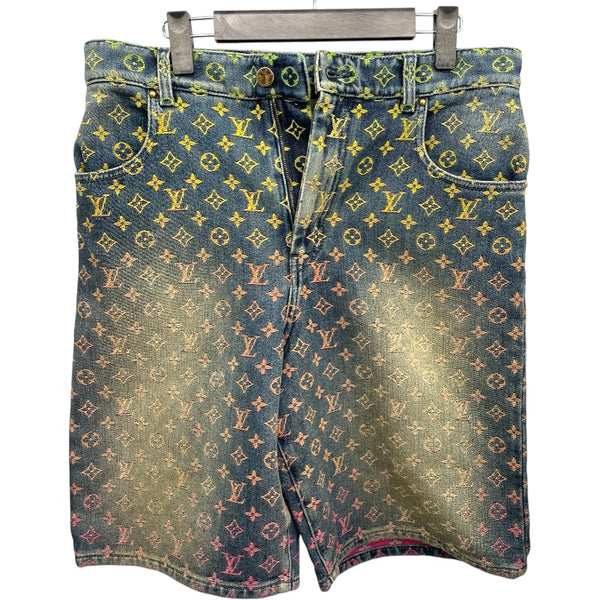 ルイ・ヴィトン LOUIS VUITTON レインボーモノグラムデニムハーフパンツ HOD77W ブルー コットン メンズ ショートパンツ
