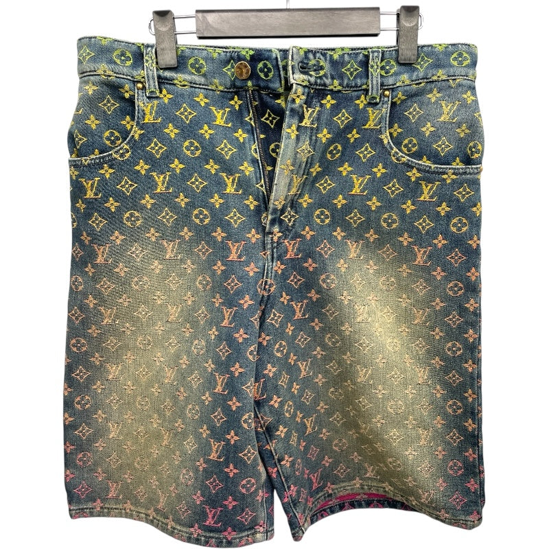 ルイ・ヴィトン LOUIS VUITTON レインボーモノグラムデニムハーフパンツ HOD77W ブルー コットン メンズ ショートパンツ