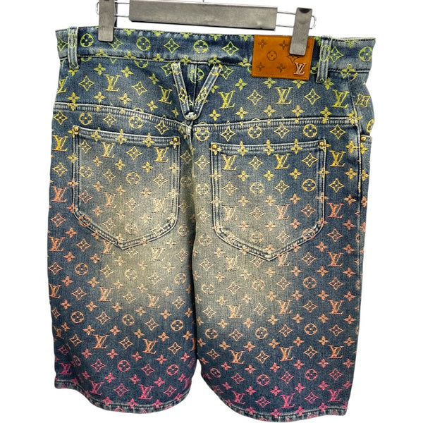 ルイ・ヴィトン LOUIS VUITTON レインボーモノグラムデニムハーフパンツ HOD77W ブルー コットン メンズ ショートパンツ