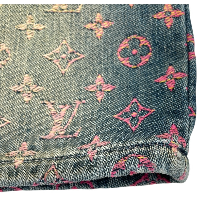 ルイ・ヴィトン LOUIS VUITTON レインボーモノグラムデニムハーフパンツ HOD77W ブルー コットン メンズ ショートパンツ