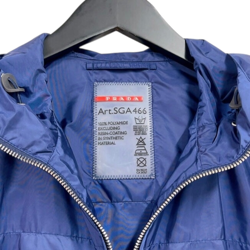 プラダ PRADA トライアングルロゴ　ジップアップナイロンジャケット SGA466 ブルー　シルバー金具 ナイロン メンズ その他アウター