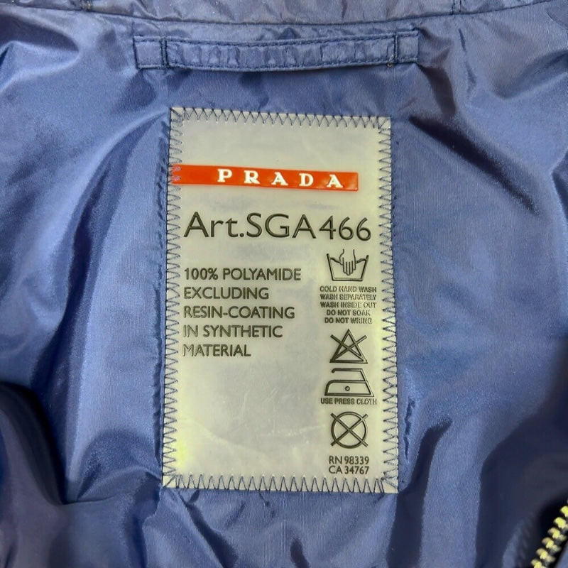 プラダ PRADA トライアングルロゴ　ジップアップナイロンジャケット SGA466 ブルー　シルバー金具 ナイロン メンズ その他アウター