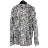 サンローラン SAINT LAURENT ベイビーキャット総柄長袖シャツ 311386 ホワイト/ブラック コットン メンズ 長袖シャツ
