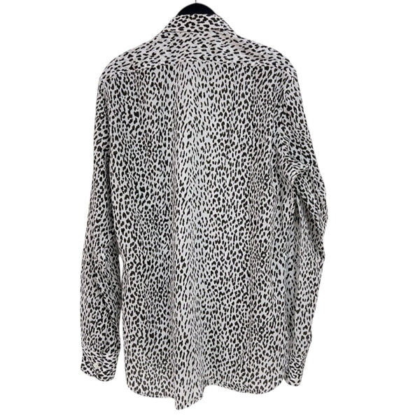 サンローラン SAINT LAURENT ベイビーキャット総柄長袖シャツ 311386 ホワイト/ブラック コットン メンズ 長袖シャツ