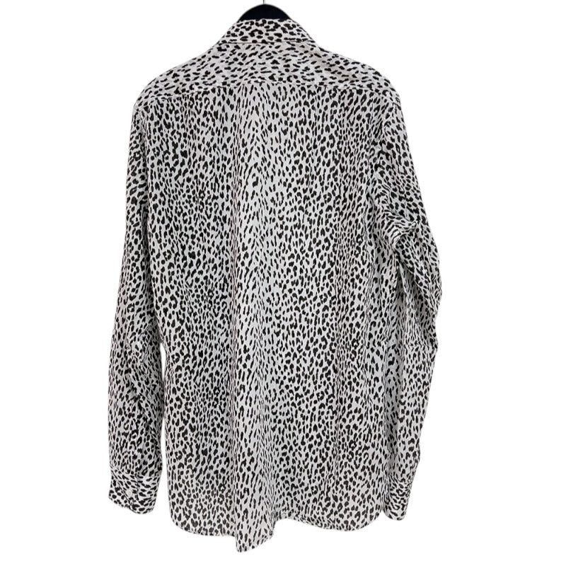 サンローラン SAINT LAURENT ベイビーキャット総柄長袖シャツ 311386 ホワイト/ブラック コットン メンズ 長袖シャツ