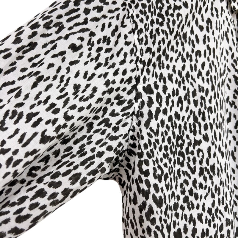 サンローラン SAINT LAURENT ベイビーキャット総柄長袖シャツ 311386 ホワイト/ブラック コットン メンズ 長袖シャツ