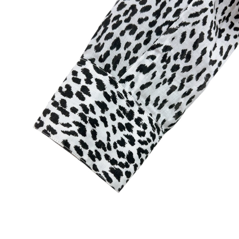 サンローラン SAINT LAURENT ベイビーキャット総柄長袖シャツ 311386 ホワイト/ブラック コットン メンズ 長袖シャツ