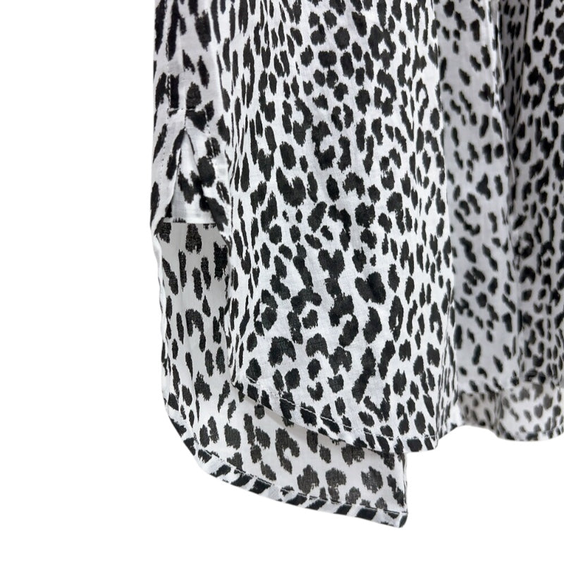 サンローラン SAINT LAURENT ベイビーキャット総柄長袖シャツ 311386 ホワイト/ブラック コットン メンズ 長袖シャツ