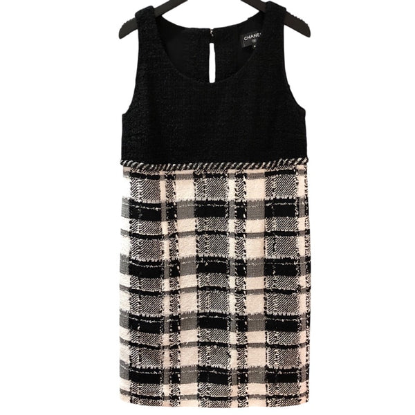 CHANEL 97S 総柄 ノースリーブ ワンピース P08994 ブラック 38 Chanel 97S Sleeveless Dress Black 38 (US 8) All-Over Pattern
