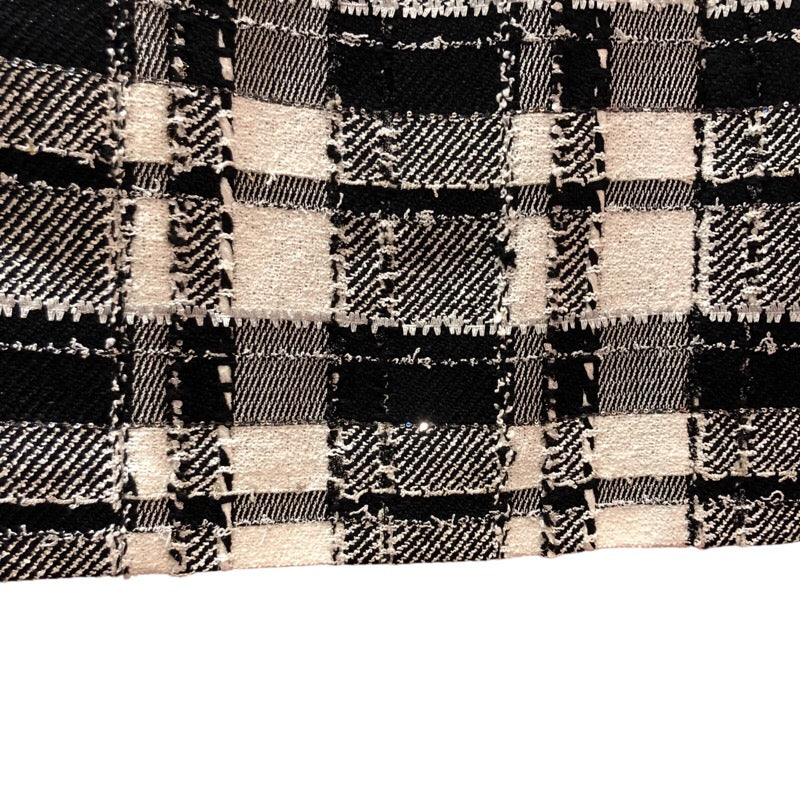 シャネル CHANEL チェック柄切替ツイードノースリーブワンピース