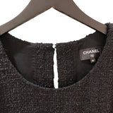 シャネル CHANEL チェック柄切替ツイードノースリーブワンピース P74449 ブラック ポリアミド レディース ワンピース