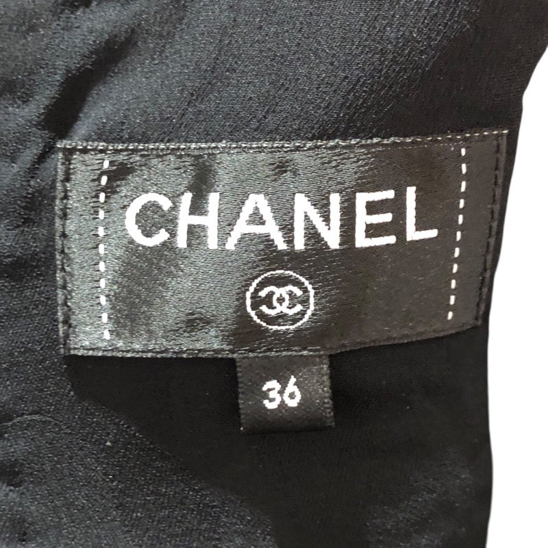 シャネル CHANEL チェック柄切替ツイードノースリーブワンピース