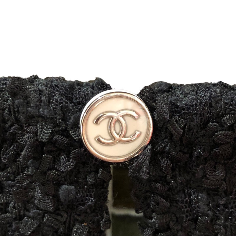 シャネル CHANEL チェック柄切替ツイードノースリーブワンピース