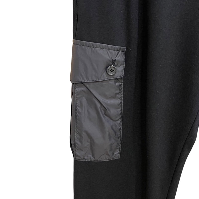 ドルチェ＆ガッバーナ Dolce & Gabbana ナイロン切り替えカーゴパンツ QWR2AT ブラック レーヨン メンズ カーゴパンツ