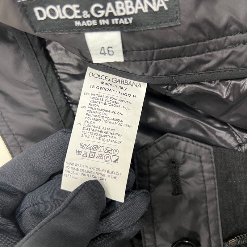 ドルチェ＆ガッバーナ Dolce & Gabbana ナイロン切り替えカーゴパンツ QWR2AT ブラック レーヨン メンズ カーゴパンツ
