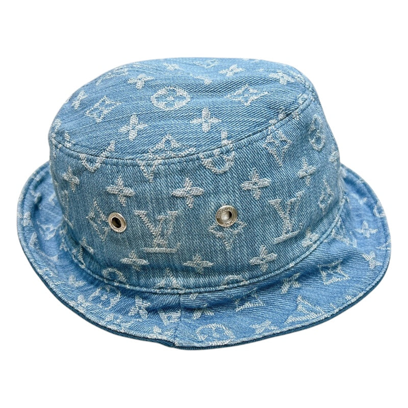 ルイ・ヴィトン LOUIS VUITTON モノグラム柄バケットハット ブルー デニム メンズ その他ファッション雑貨