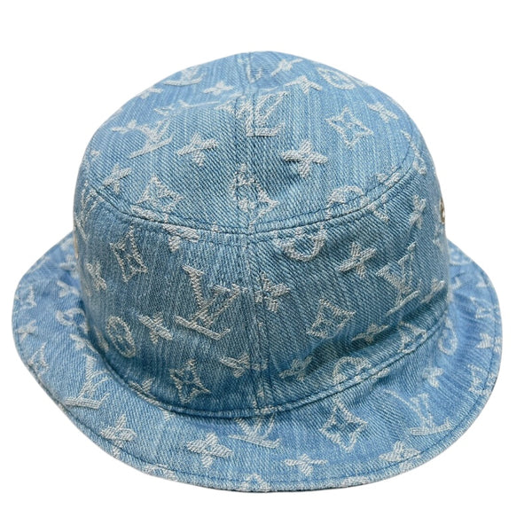 ルイ・ヴィトン LOUIS VUITTON モノグラム柄バケットハット ブルー