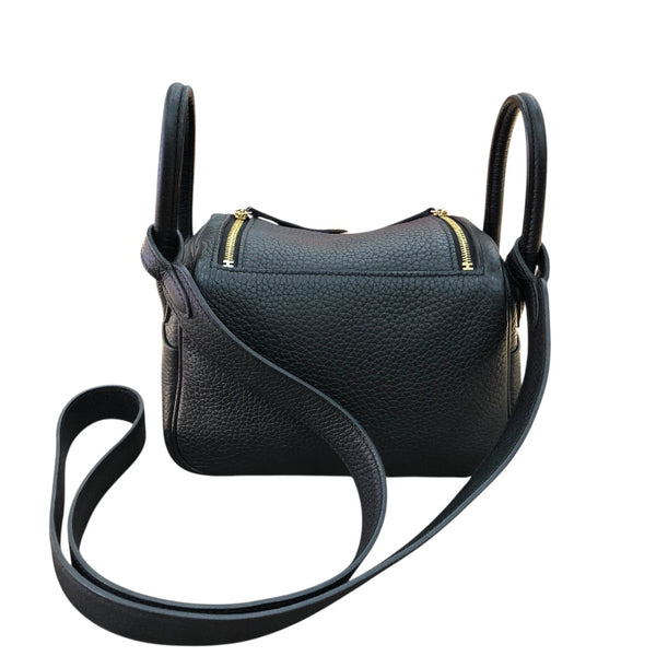 エルメス HERMES リンディ ミニ B刻 ブラック　ゴールド金具 トリヨン レディース ショルダーバッグ