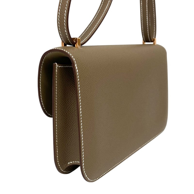 エルメス HERMES コンスタンスエラン K刻 エトゥープ ピンクゴールド金具 エプソン レディース ショルダーバッグ