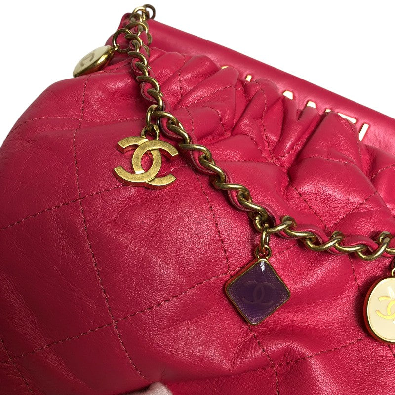 シャネル CHANEL CHANEL22 チェーンショルダーバッグ AS3793 ピンク ゴールド金具 シャイニーカーフ レディース ハンドバッグ