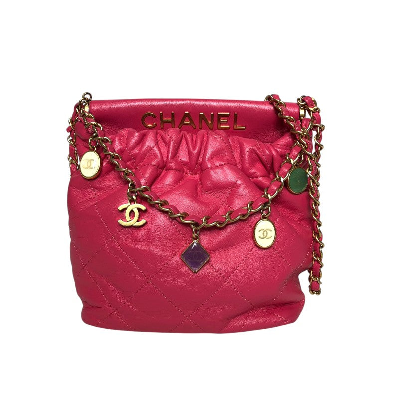 シャネル CHANEL CHANEL22 チェーンショルダーバッグ AS3793 ピンク ゴールド金具 シャイニーカーフ レディース ハンドバッグ
