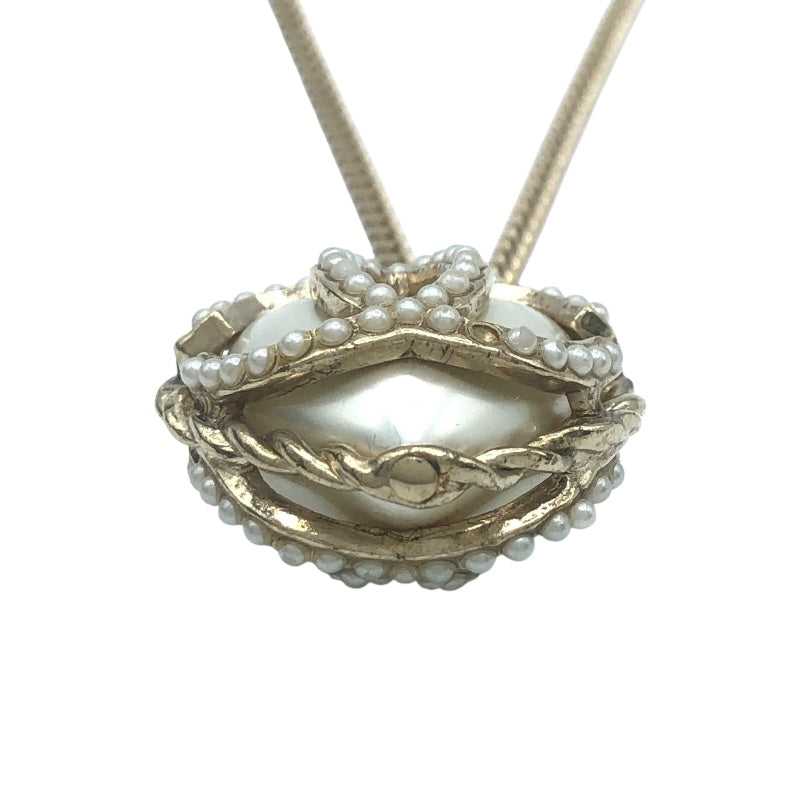 シャネル CHANEL ココマークハートネックレス ゴールド メタル/パール アクセサリー