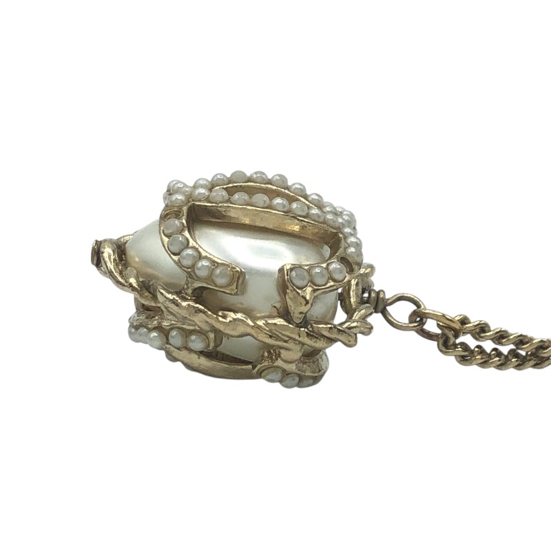 シャネル CHANEL ココマークハートネックレス ゴールド メタル/パール アクセサリー