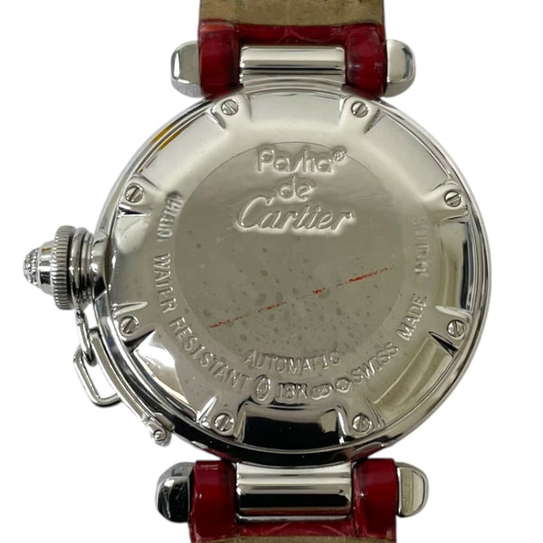カルティエ Cartier パシャ32mm WJ1014M9 K18WG/アリゲーターレザー 自動巻き レディース 腕時計