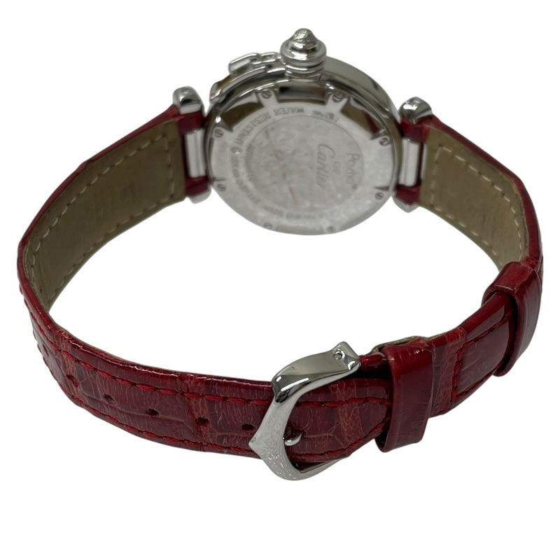 カルティエ Cartier パシャ32mm WJ1014M9 K18WG/アリゲーターレザー 自動巻き レディース 腕時計