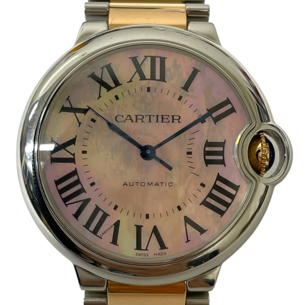 カルティエ Cartier バロンブルー ドゥ カルティエ ピンクシェル W6920033 K18PG/SS 自動巻き ユニセックス 腕時計
