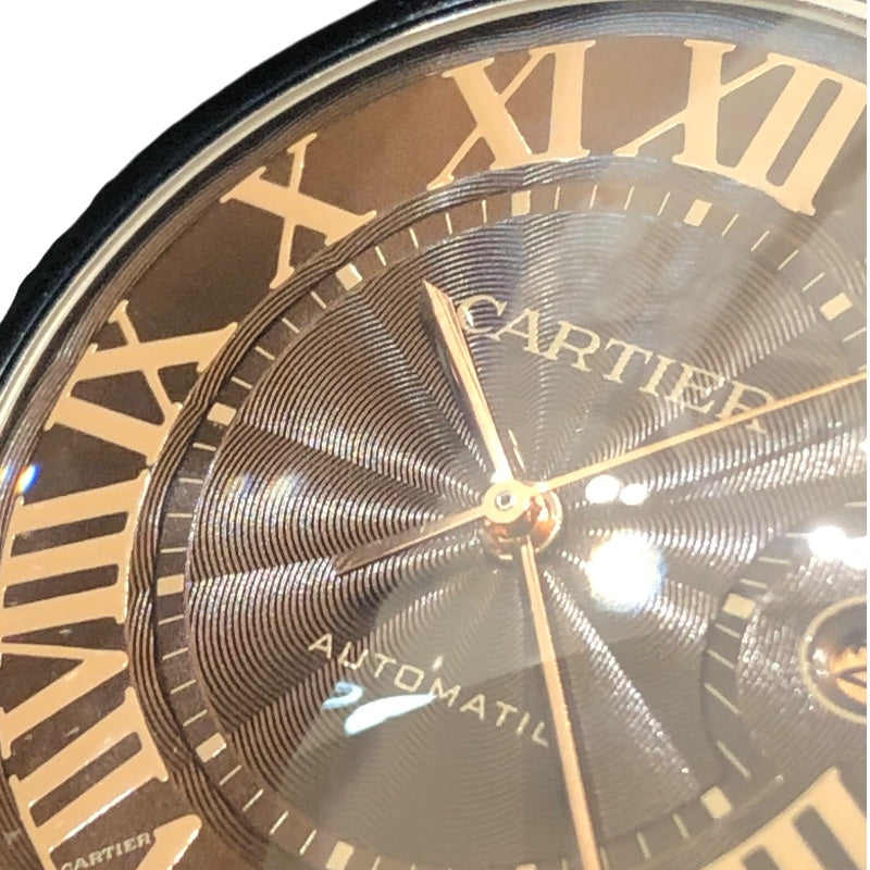 カルティエ Cartier バロンブルー ドゥ カルティエ 42mm W6920032 ブラウン PG SS メンズ 腕時計