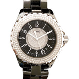 シャネル CHANEL J12　38mm　ダイヤ H1709 ブラック セラミック メンズ 腕時計