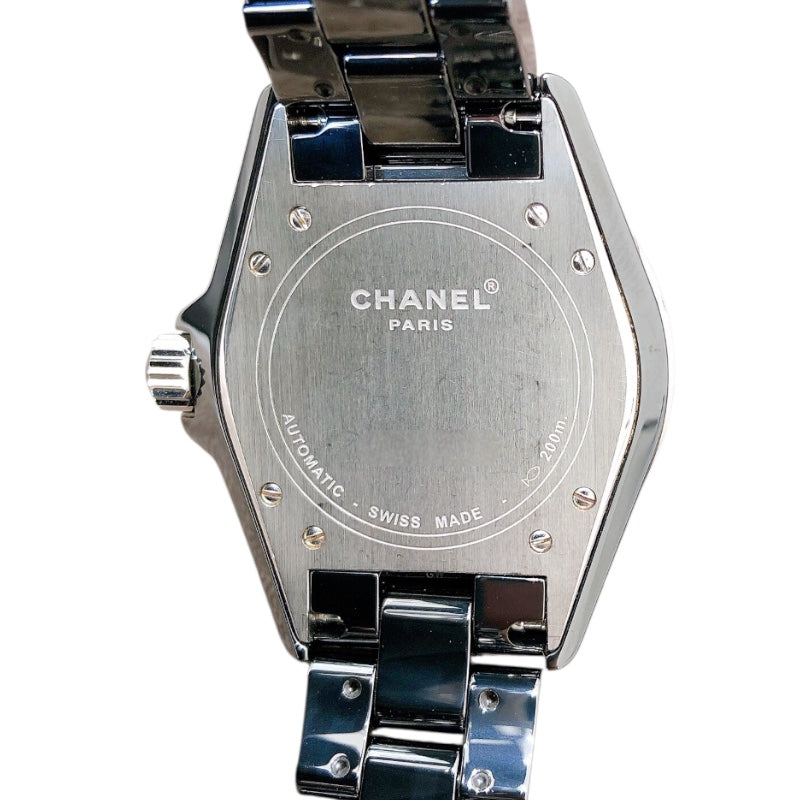 シャネル CHANEL J12　38mm　ダイヤ H1709 ブラック セラミック メンズ 腕時計