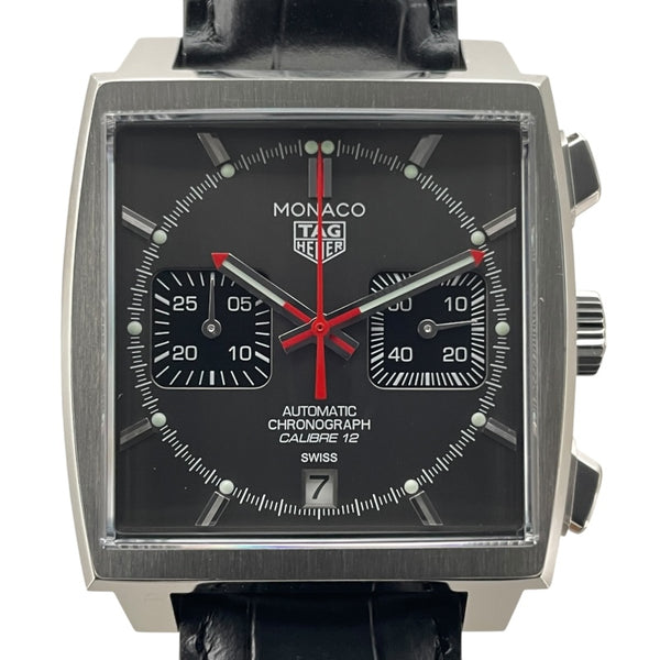 タグ・ホイヤー TAG HEUER モナコ キャリバー12 クロノグラフ ファイナルエディション CAW211J.FC6476 グレー SS/革ベルト（社外品） 自動巻き メンズ 腕時計