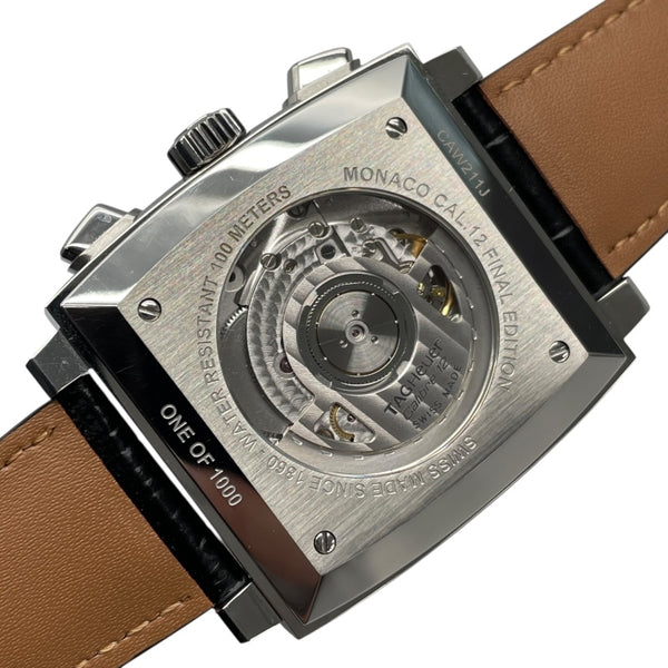 タグ・ホイヤー TAG HEUER モナコ キャリバー12 クロノグラフ ファイナルエディション CAW211J.FC6476 グレー SS/革ベルト（社外品） 自動巻き メンズ 腕時計