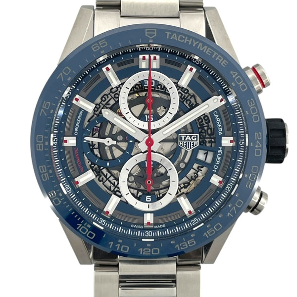 タグ・ホイヤー TAG HEUER カレラ キャリバーホイヤー01 クロノグラフ CAR201T-0 ブルー SS/セラミック 自動巻き メンズ 腕時計