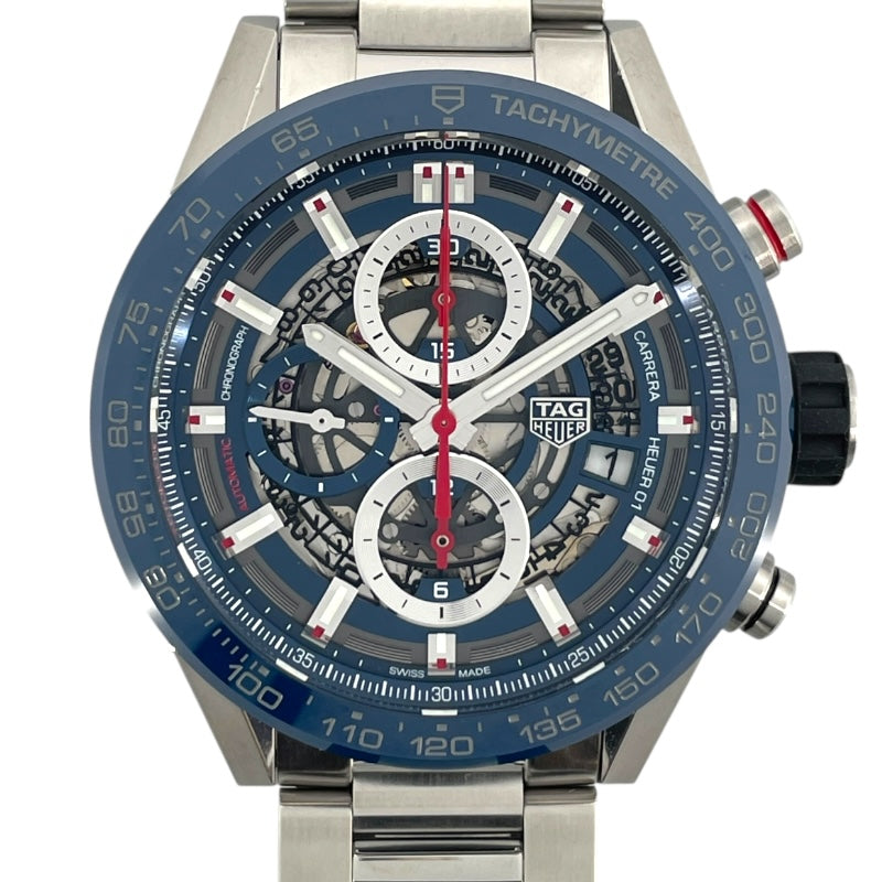 タグ・ホイヤー TAG HEUER カレラ キャリバーホイヤー01 クロノグラフ CAR201T-0 ブルー SS/セラミック 自動巻き メンズ 腕時計