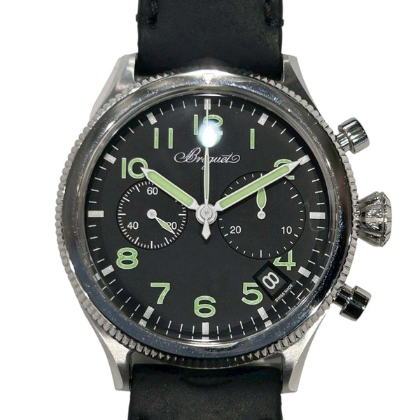 ブレゲ Breguet タイプ20 クロノグラフ 2057ST/92/3WU ブラック SS/レザーストラップ メンズ 腕時計