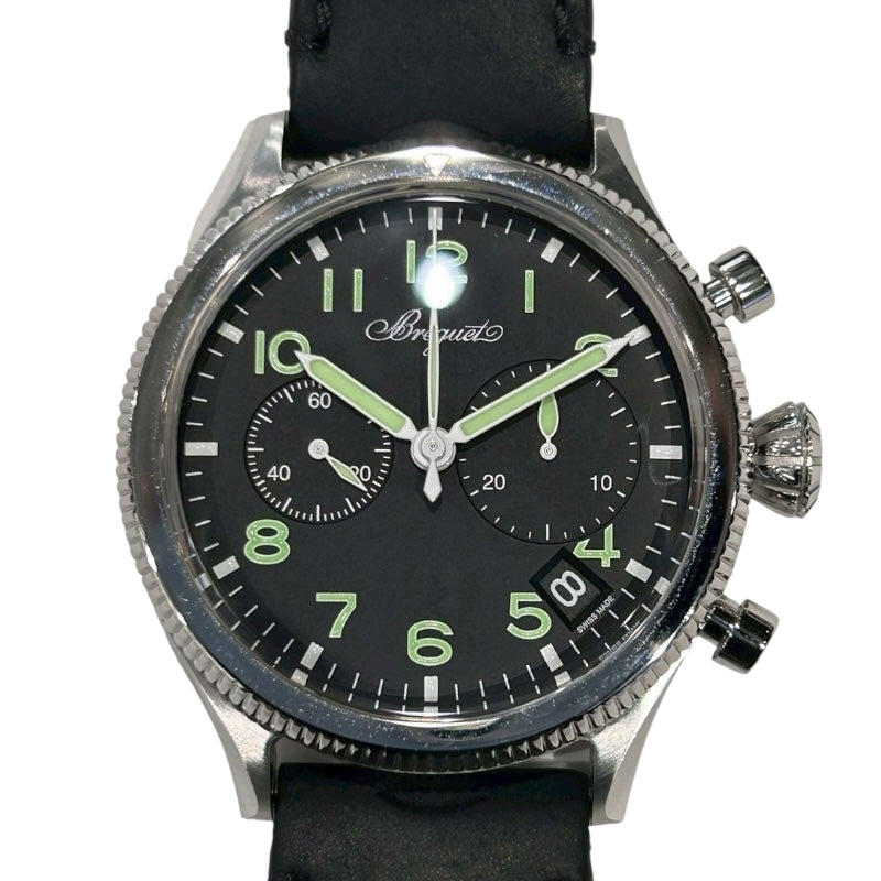 ブレゲ Breguet タイプ20 クロノグラフ 2057ST/92/3WU ブラック SS/レザーストラップ メンズ 腕時計