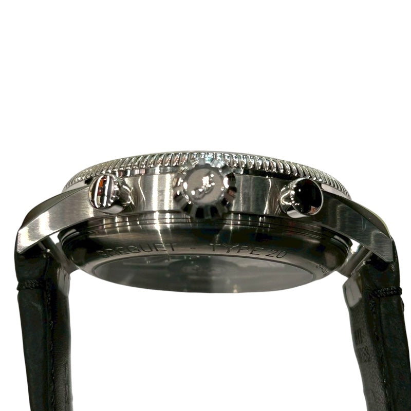 ブレゲ Breguet タイプ20 クロノグラフ 2057ST/92/3WU ブラック SS/レザーストラップ メンズ 腕時計